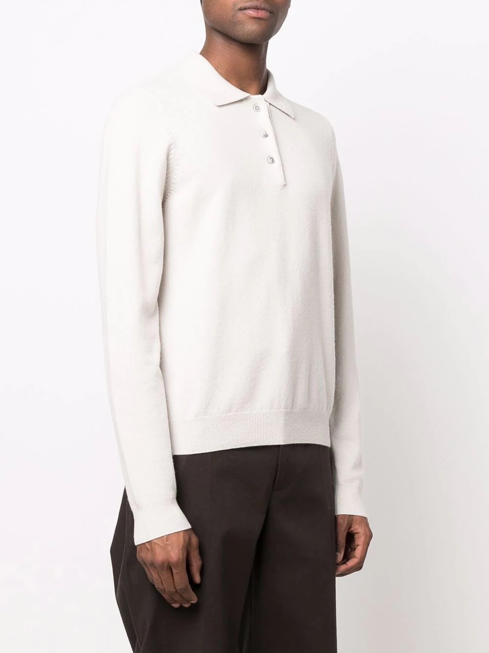 polo-collar cashmere-blend jumper - 4