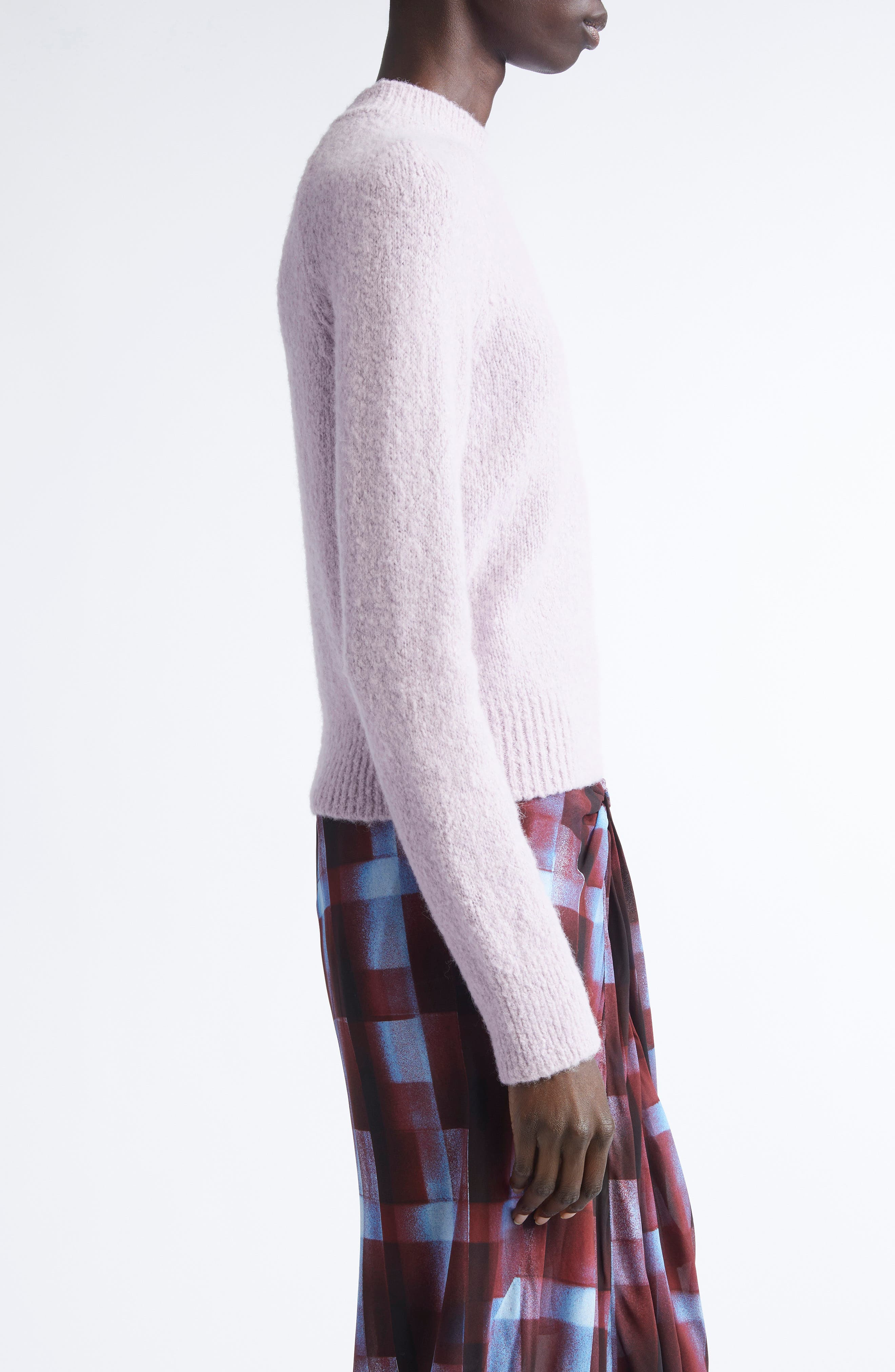 Dries Van Noten Texas Alpaca Blend Crewneck Sweater in Lilac at Nordstrom - 4