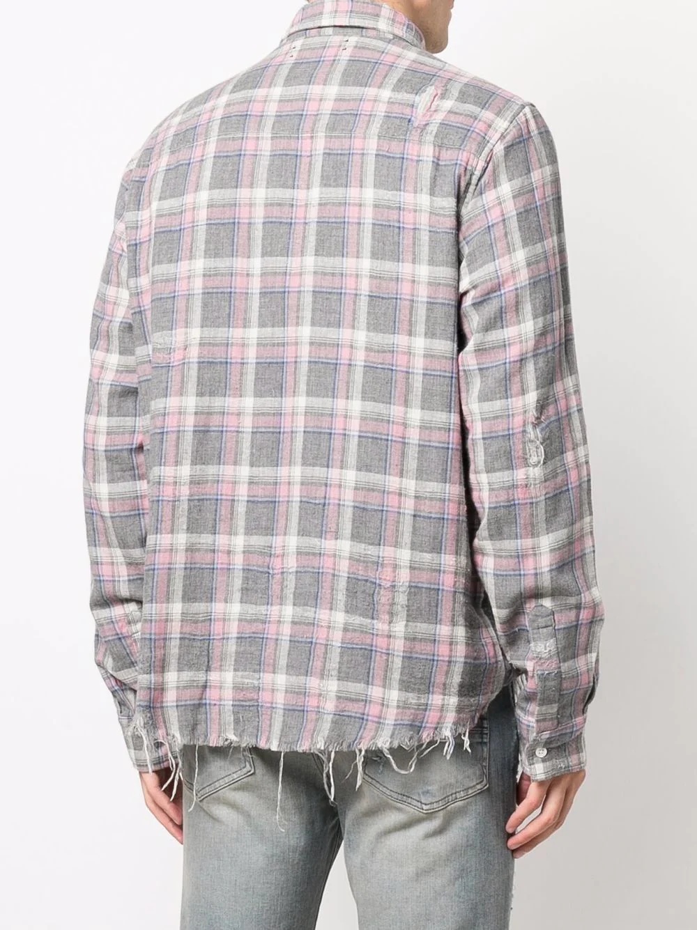 raw-cut checked shirt - 4