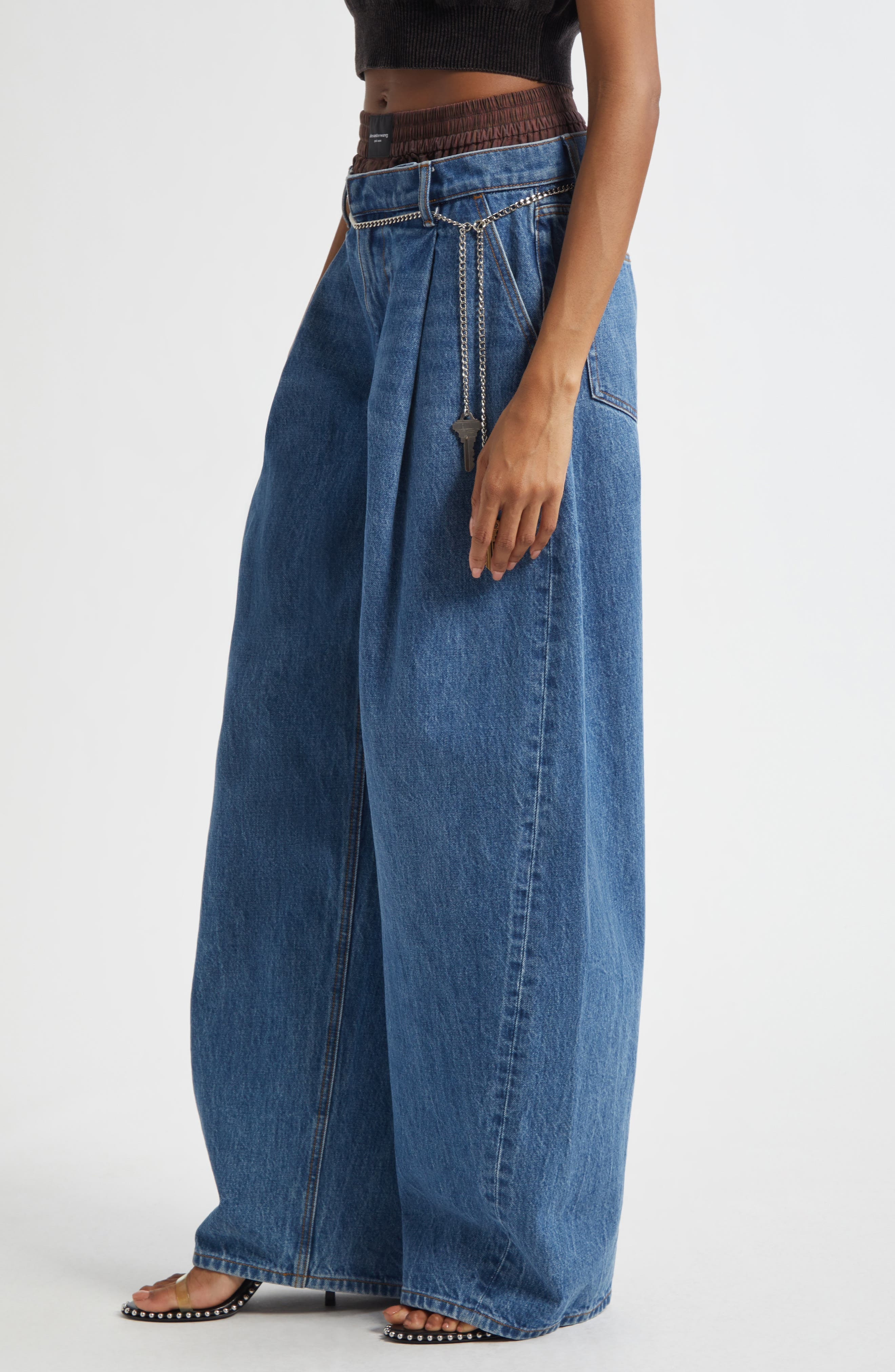 Alexander Wang Pre-Style Brief Waistband Denim Balloon Leg Jeans in Deep Blue at Nordstrom - 4