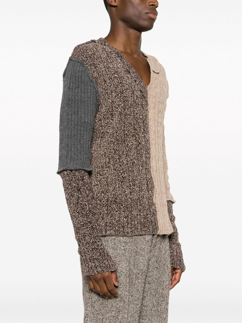 asymmetric-neck patchwork-design jumper 3