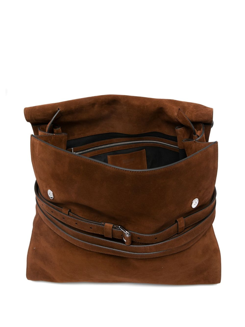 medium belted suede tote bag - 5