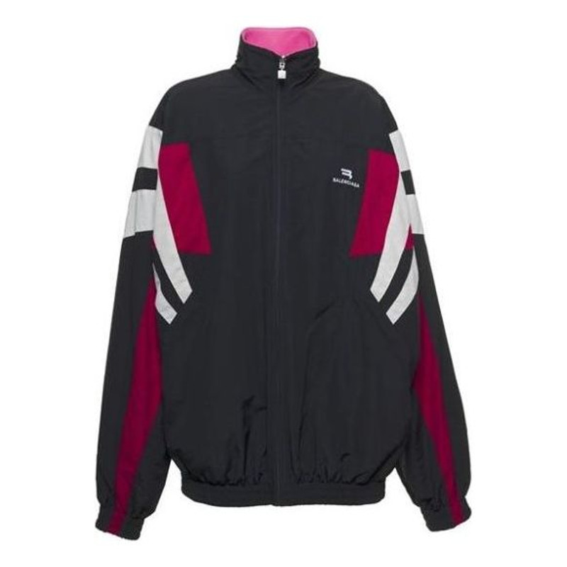 Balenciaga Sporty B 반전 트랙 재킷 '블랙 레드 화이트'681445TKO481000 - 1
