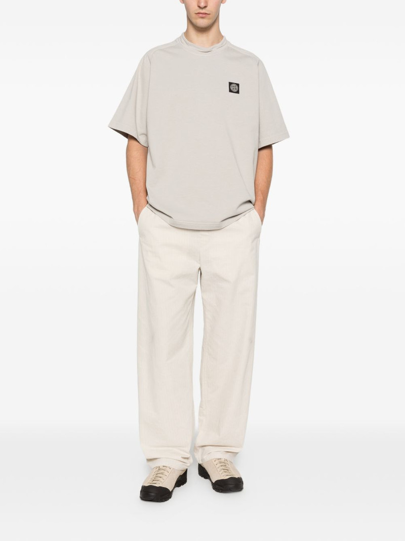 Stone Island crew-neck logo-patch T-shirt outlook