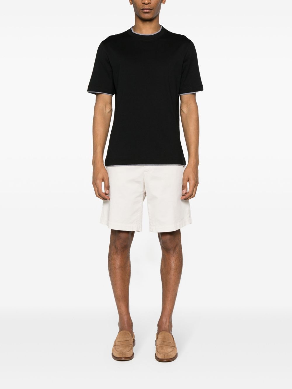 layered cotton T-shirt - 2