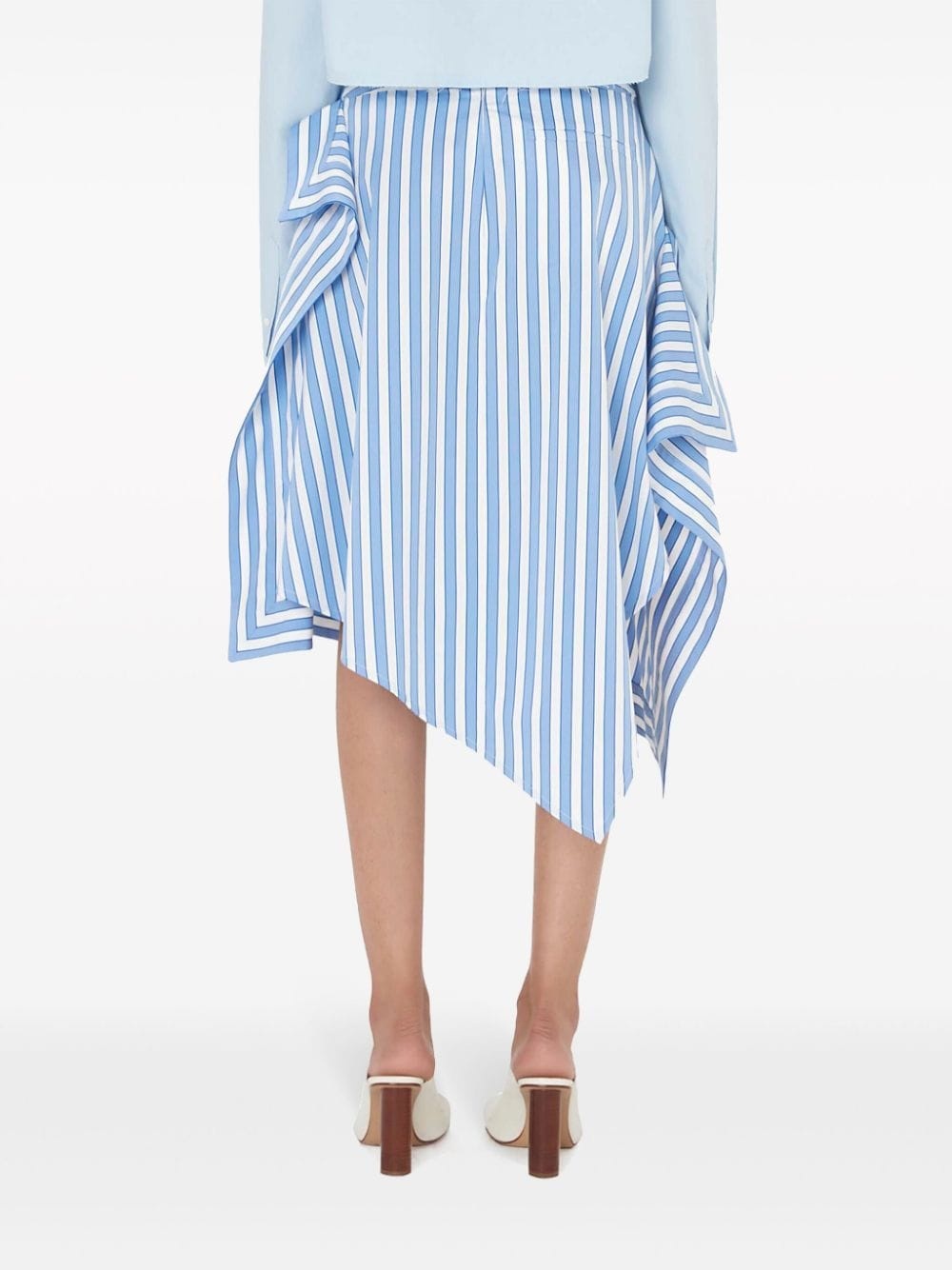 striped asymmetric midi skirt - 4
