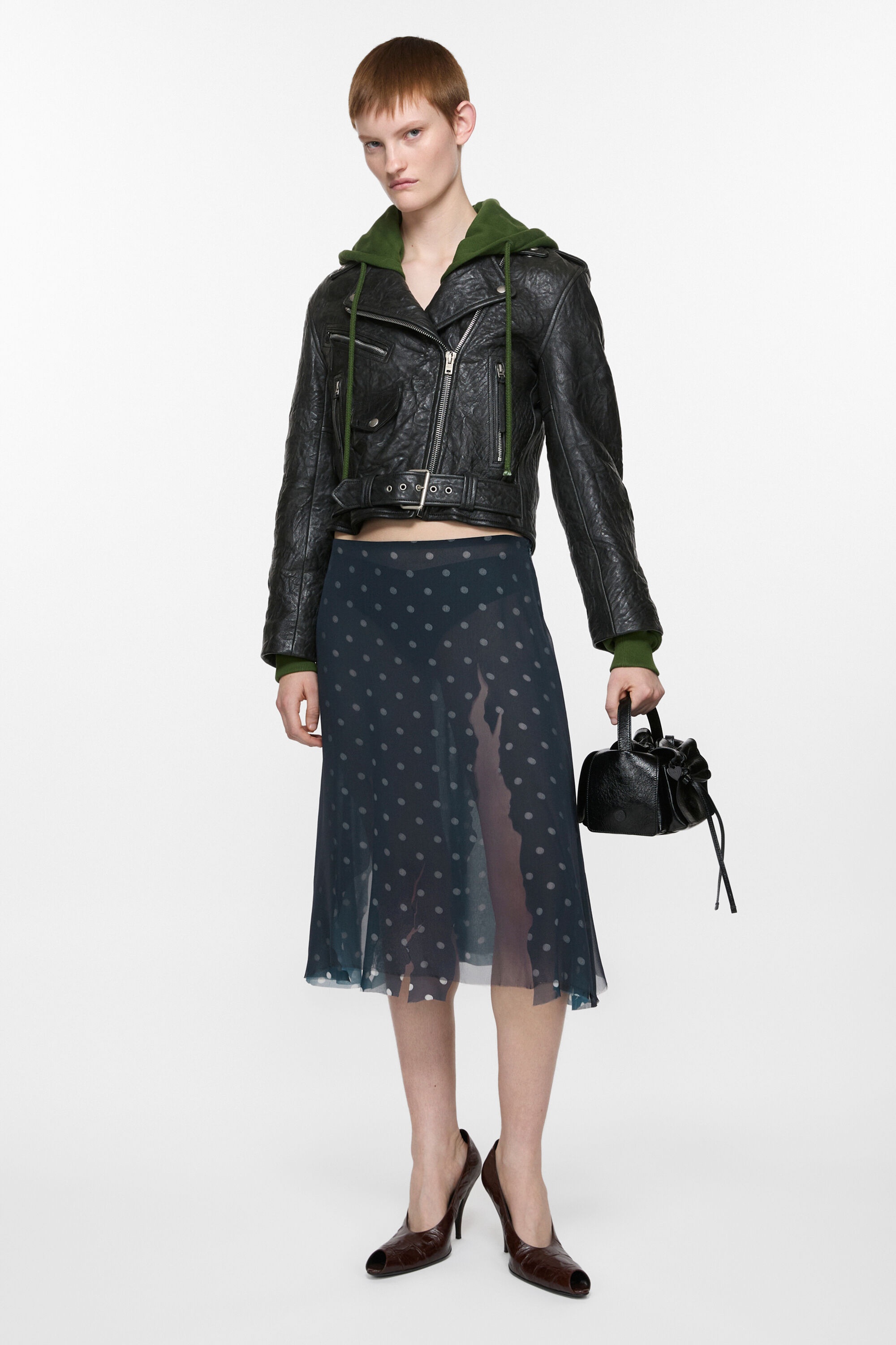 Mesh layered skirt - Navy/white - 4