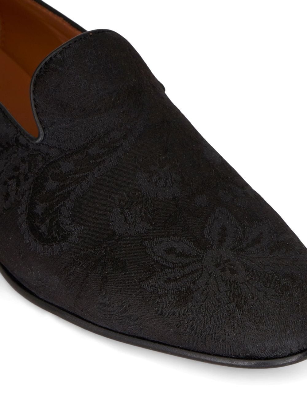 paisley-jacquard detail loafers - 3