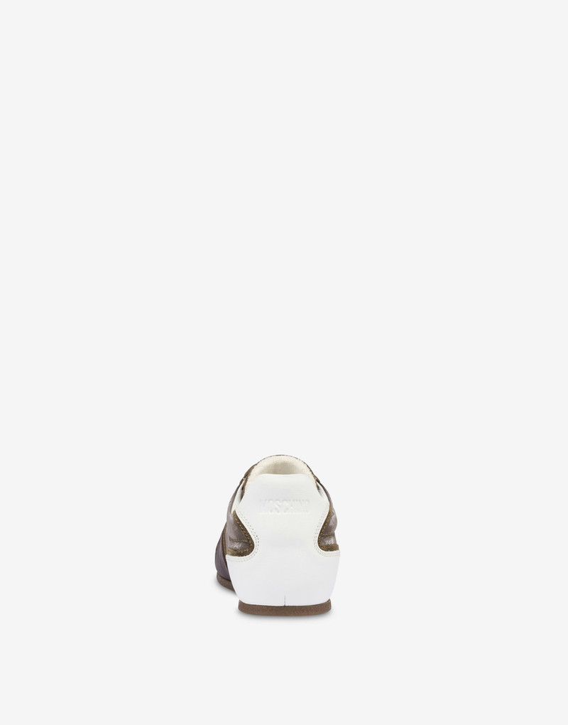 Moschino NYLON AND CALFSKIN TRAINERS outlook