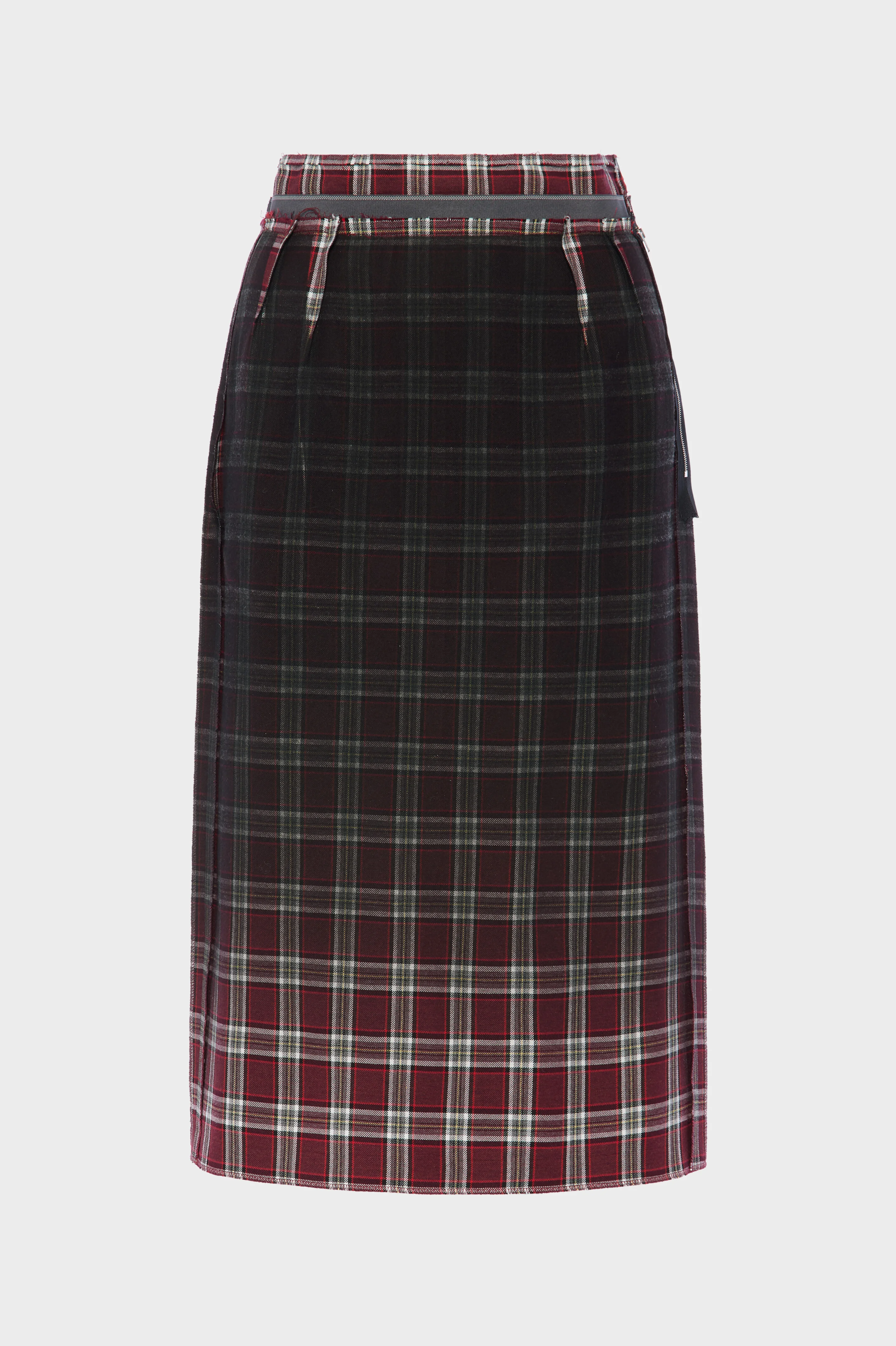 Faded check wool skirt - 1