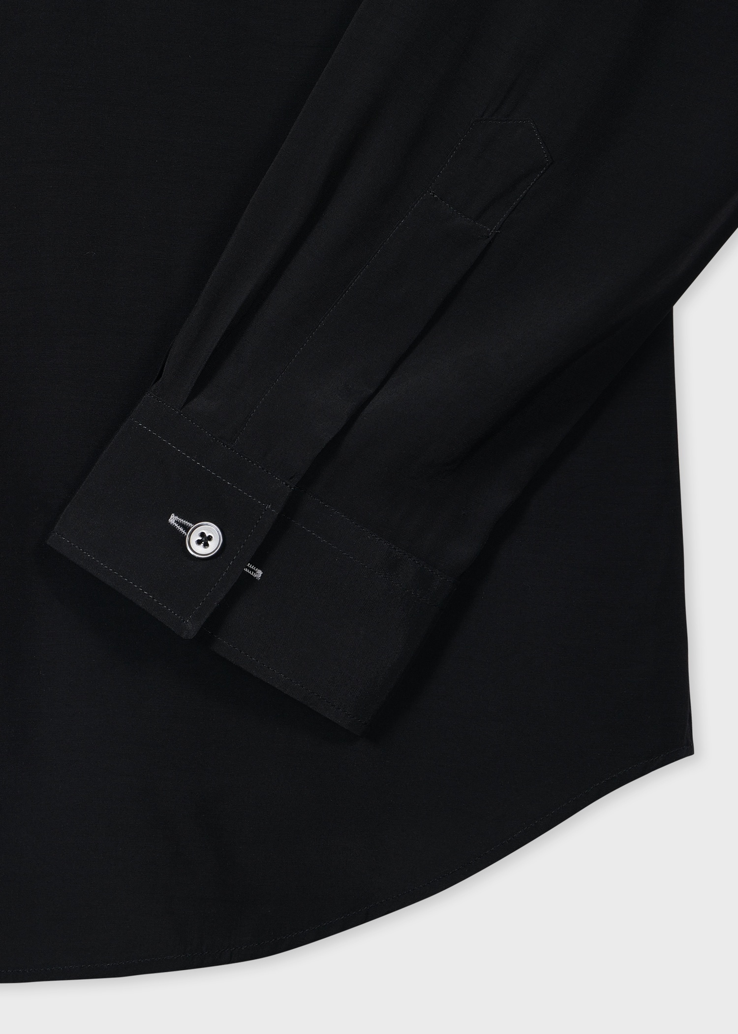 Slim-Fit Black Viscose Evening Shirt - 2