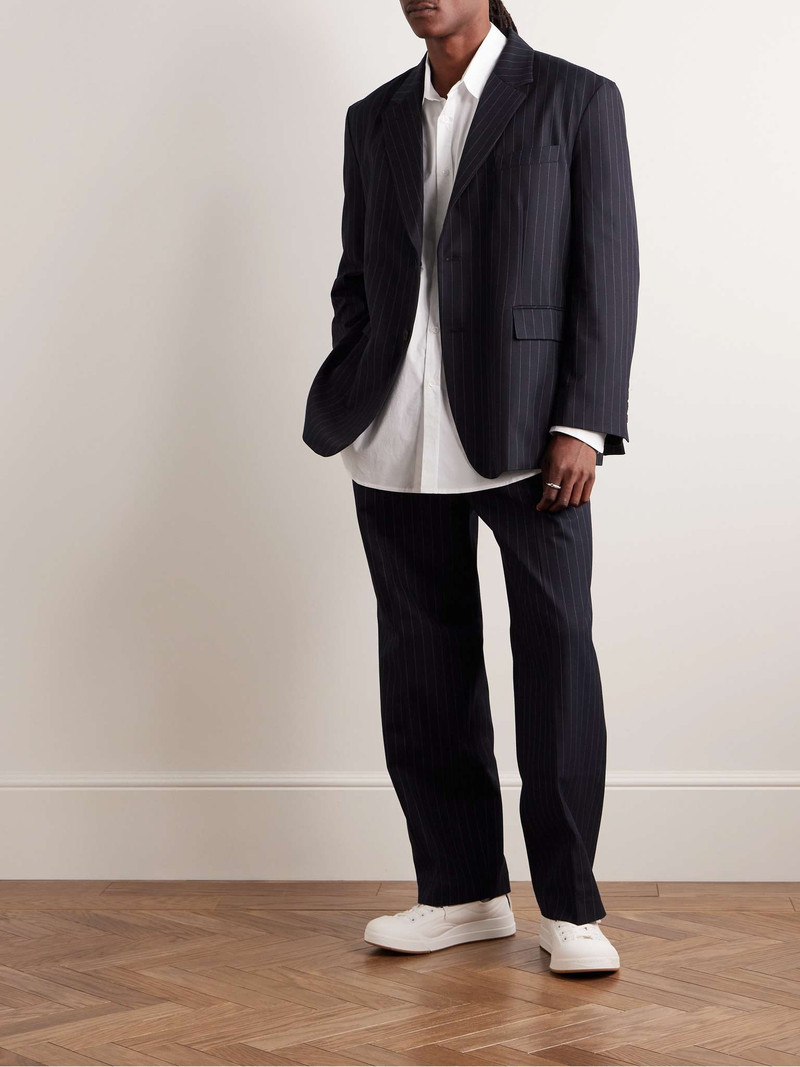 The Frankie Shop Beo Wide-Leg Pleated Pinstriped Twill Suit Trousers outlook