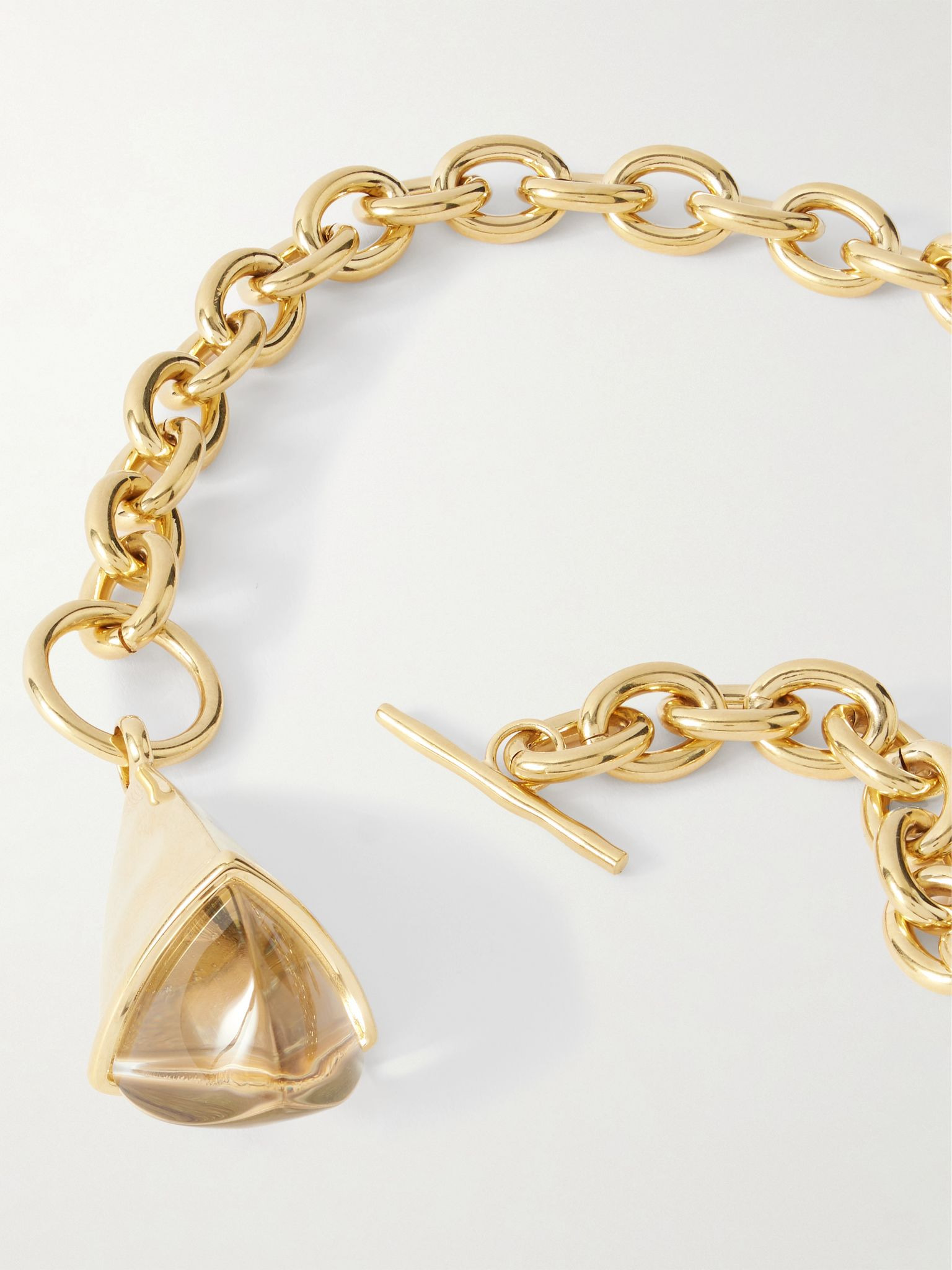 Gold-tone and resin necklace Gold - 3
