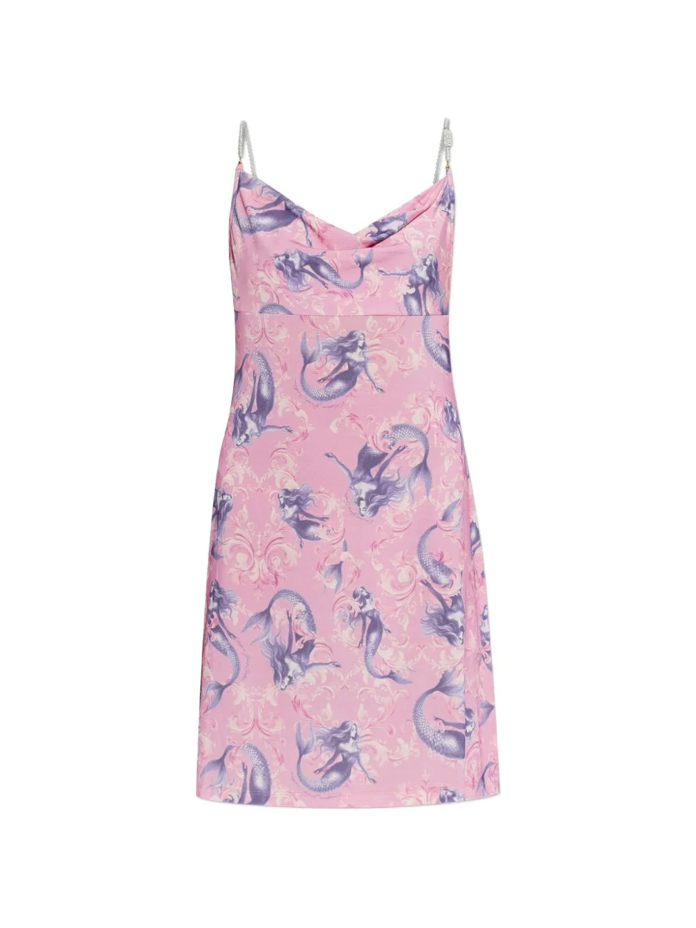 pearl embellished printed dress - 1
