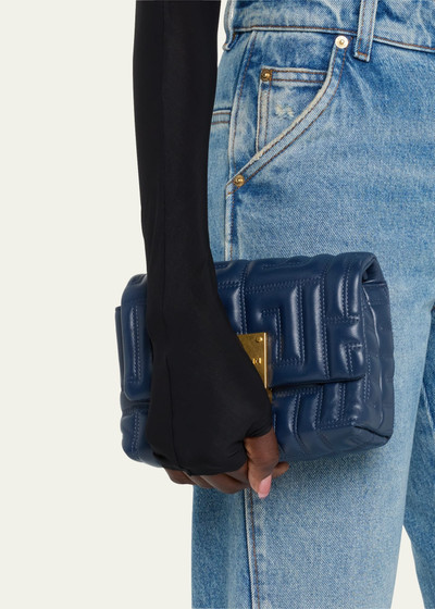 Balmain 1945 Mini Quilted Leather Clutch Bag outlook