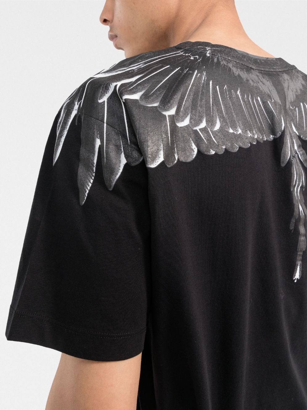 wings-print cotton T-shirt - 5