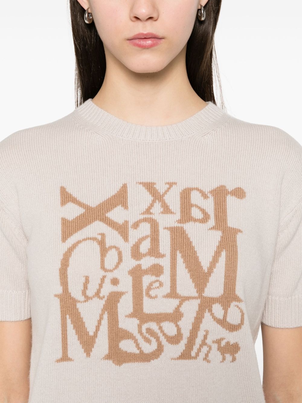 MAX MARA★W'S FELICIA LOGO S/S T-SHIRT - FELICIA 019 113683 S Max Mara Felicia top | REVERSIBLE