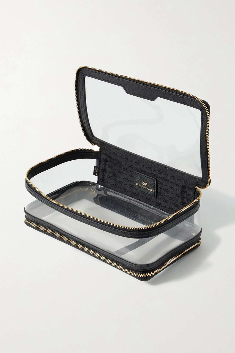 In-Flight leather-trimmed PVC cosmetics case 4