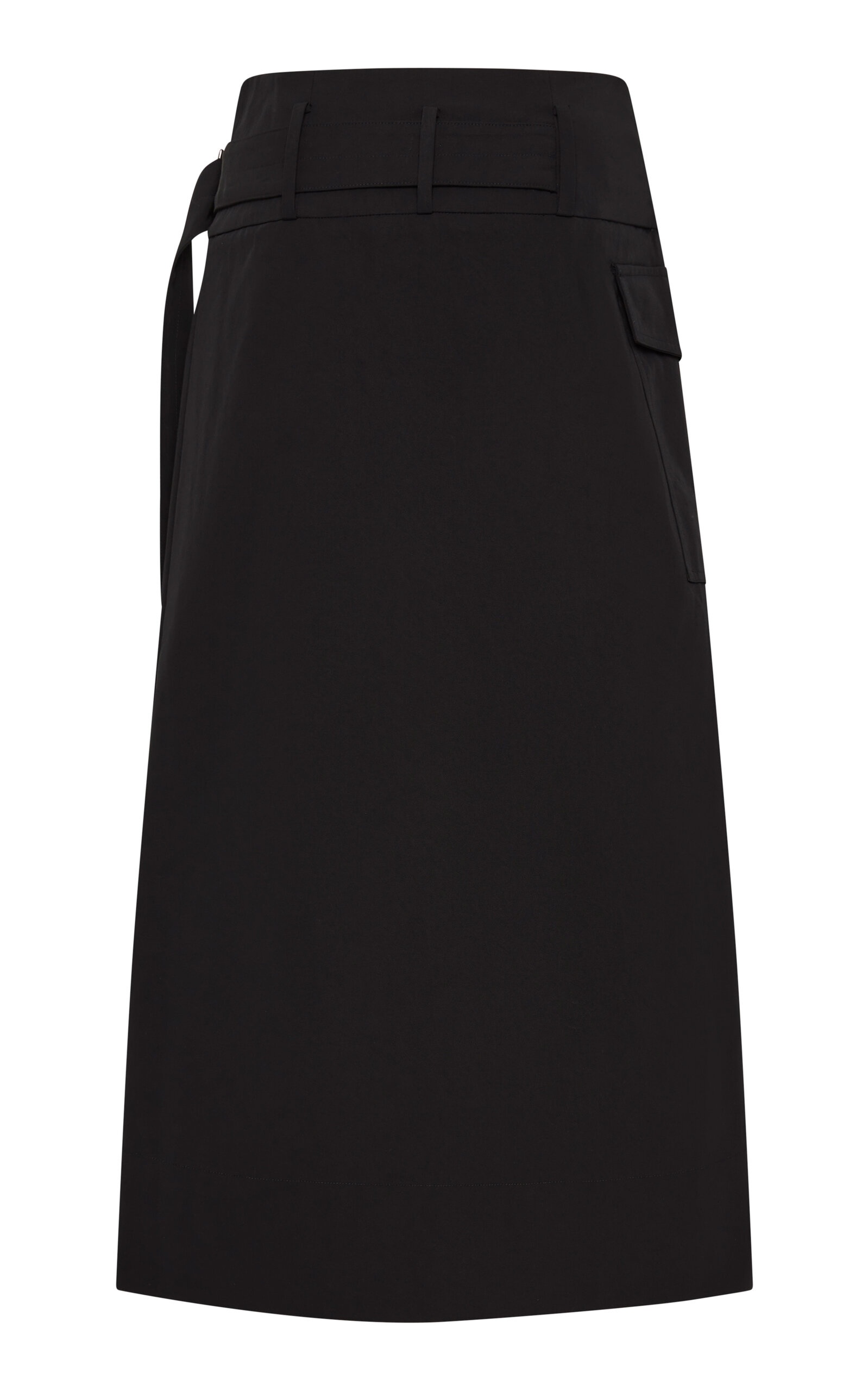 Utility Nylon-Cotton Maxi Wrap Skirt black - 2