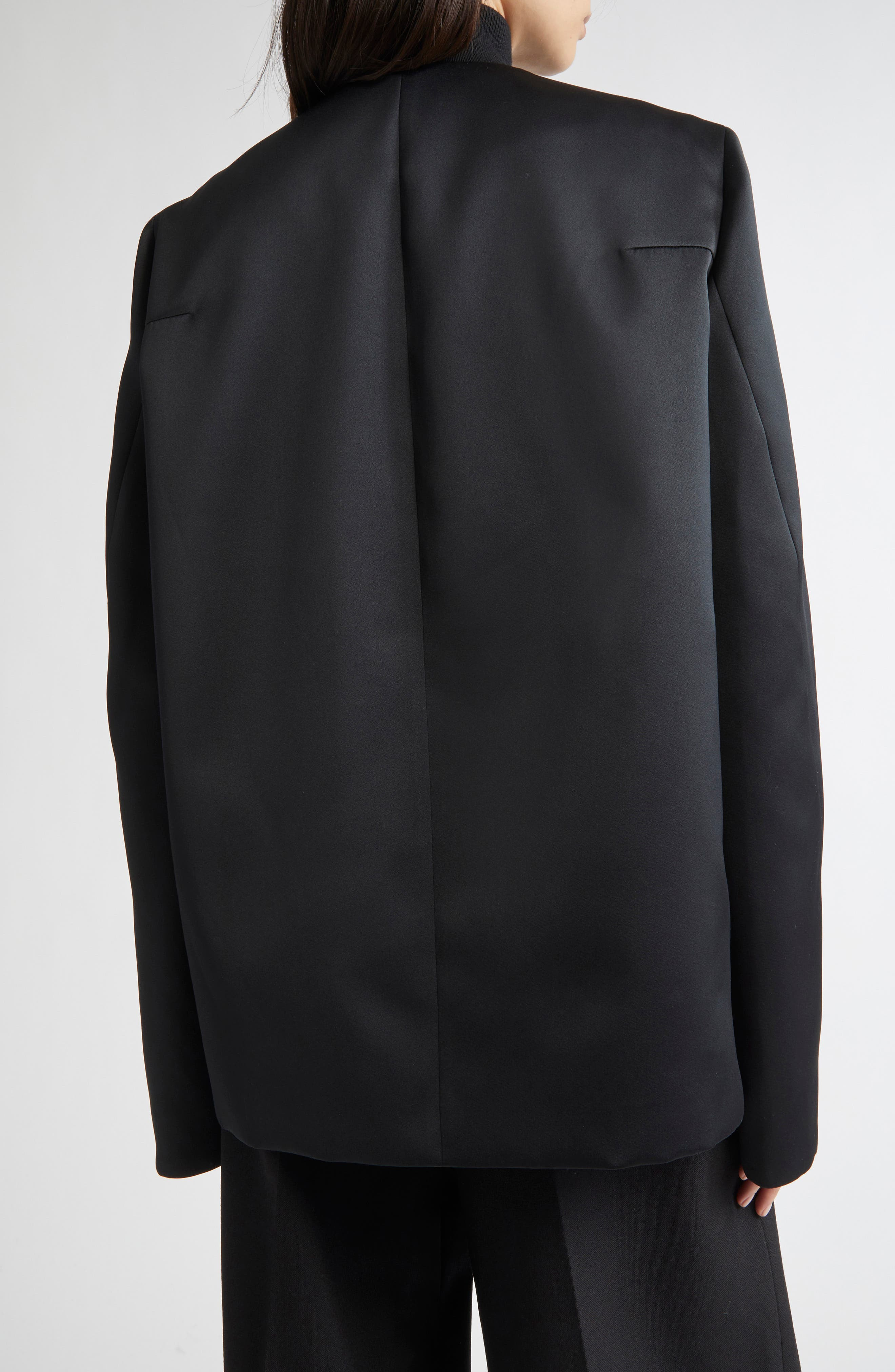 TOTEME Satin Dinner Jacket in Black at Nordstrom - 3