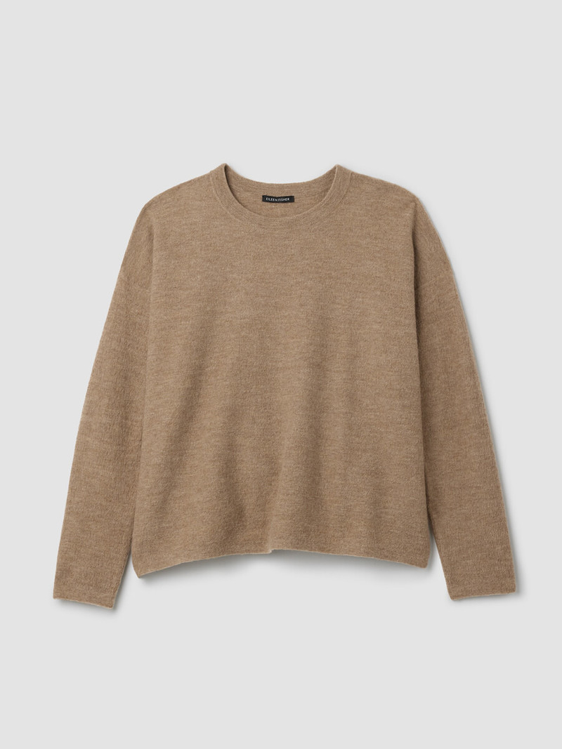 Fine Felted Wool Crew Neck Top in Regenerative Wool 1