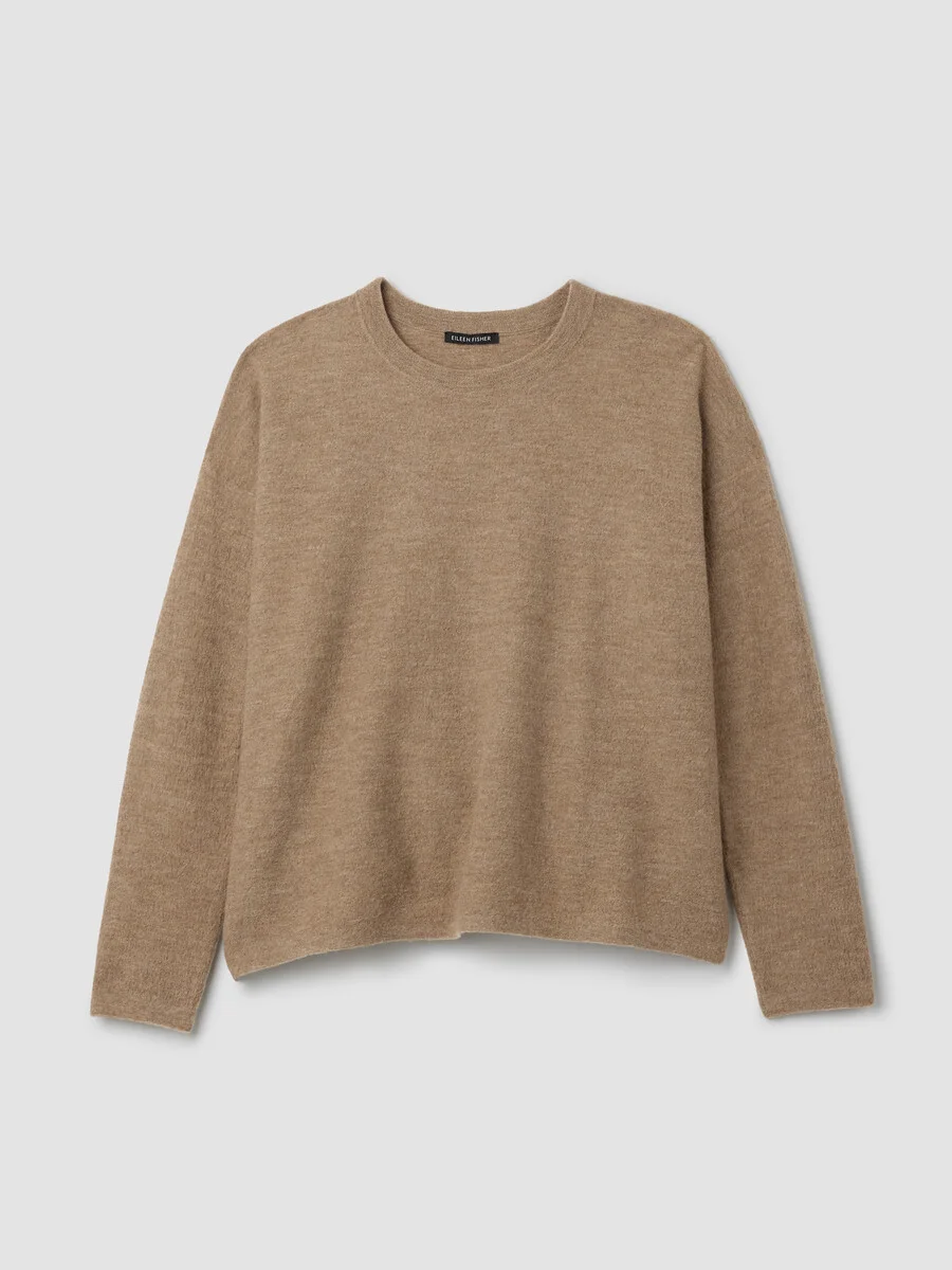 Fine Felted Wool Crew Neck Top in Regenerative Wool - 1