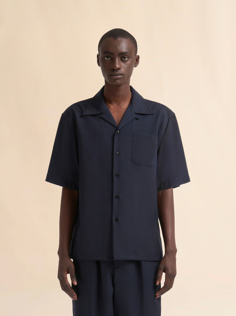 Marni BLUE TROPICAL WOOL BOWLING SHIRT outlook