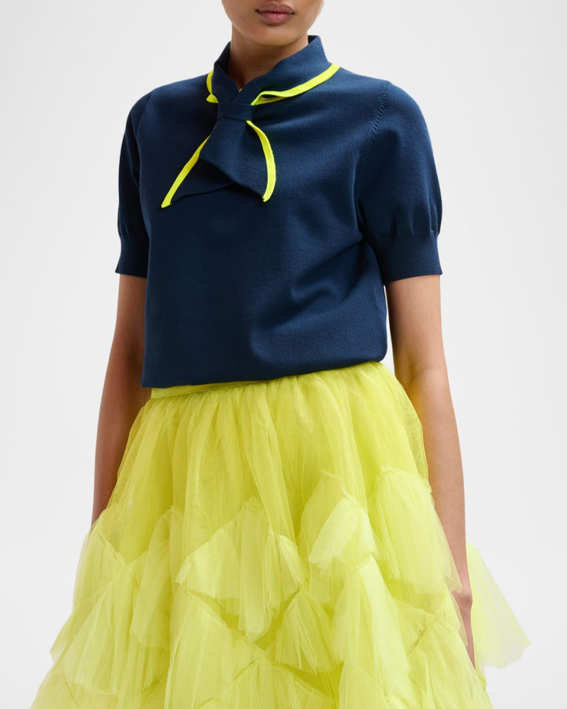ESSENTIEL ANTWERP Jonda Fine-Knit Polo with Contrast Collar outlook