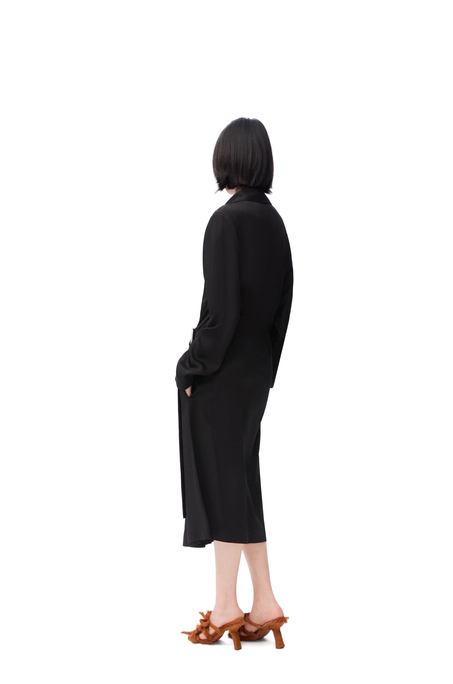 Belted dress in stretch viscose - 3