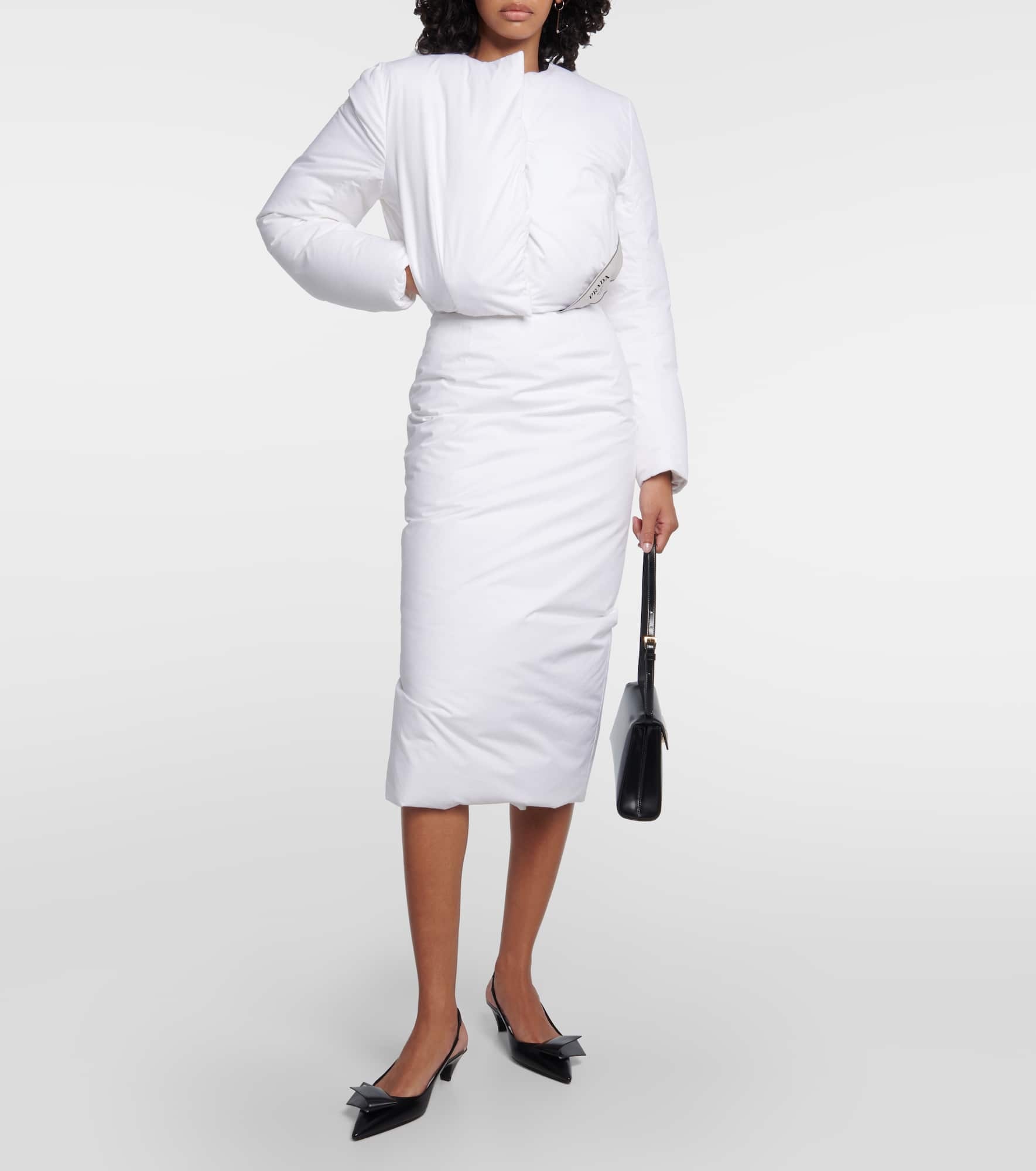 Padded cotton pencil skirt - 2