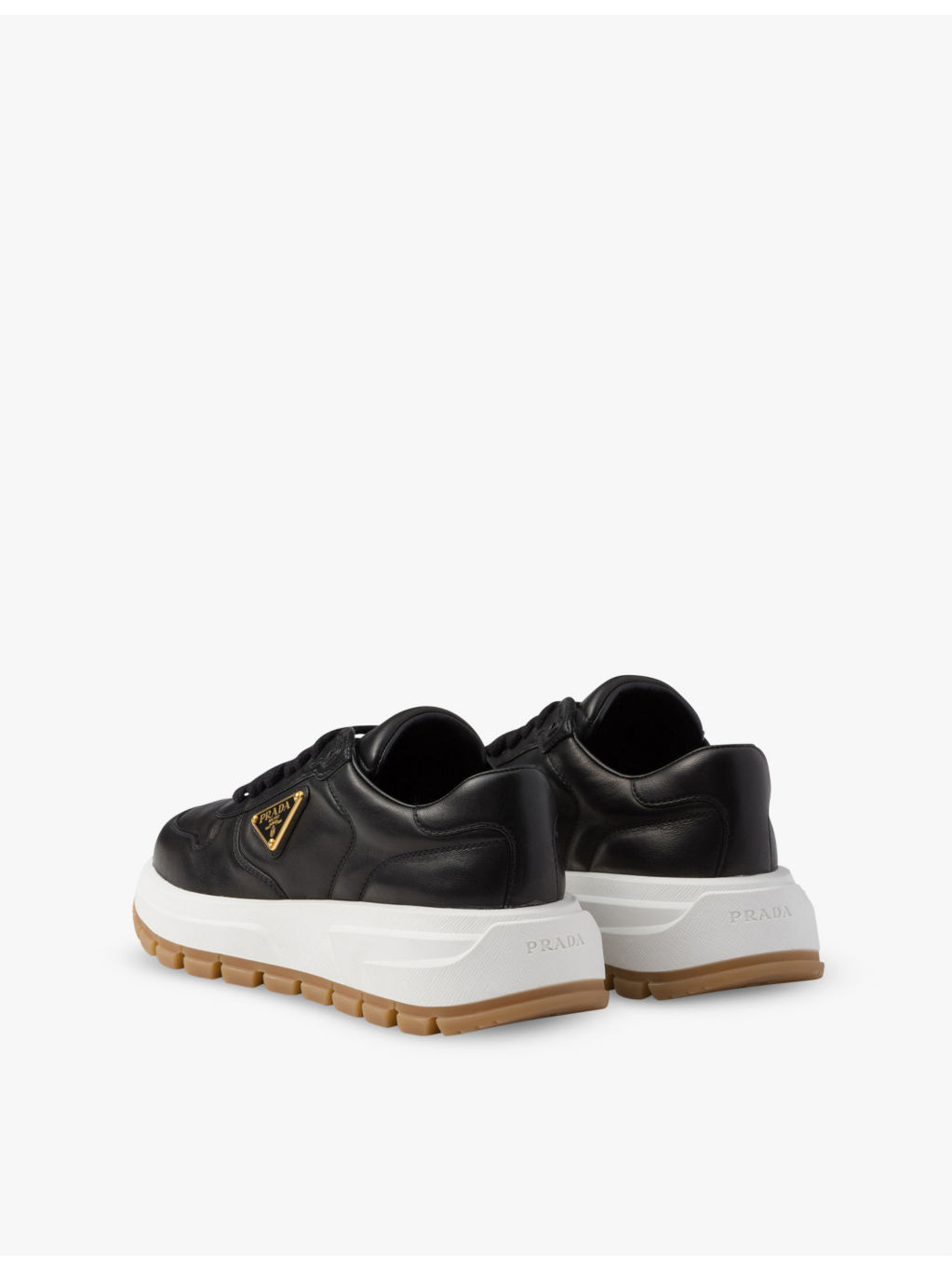 Brand-plaque leather low-top trainers - 4