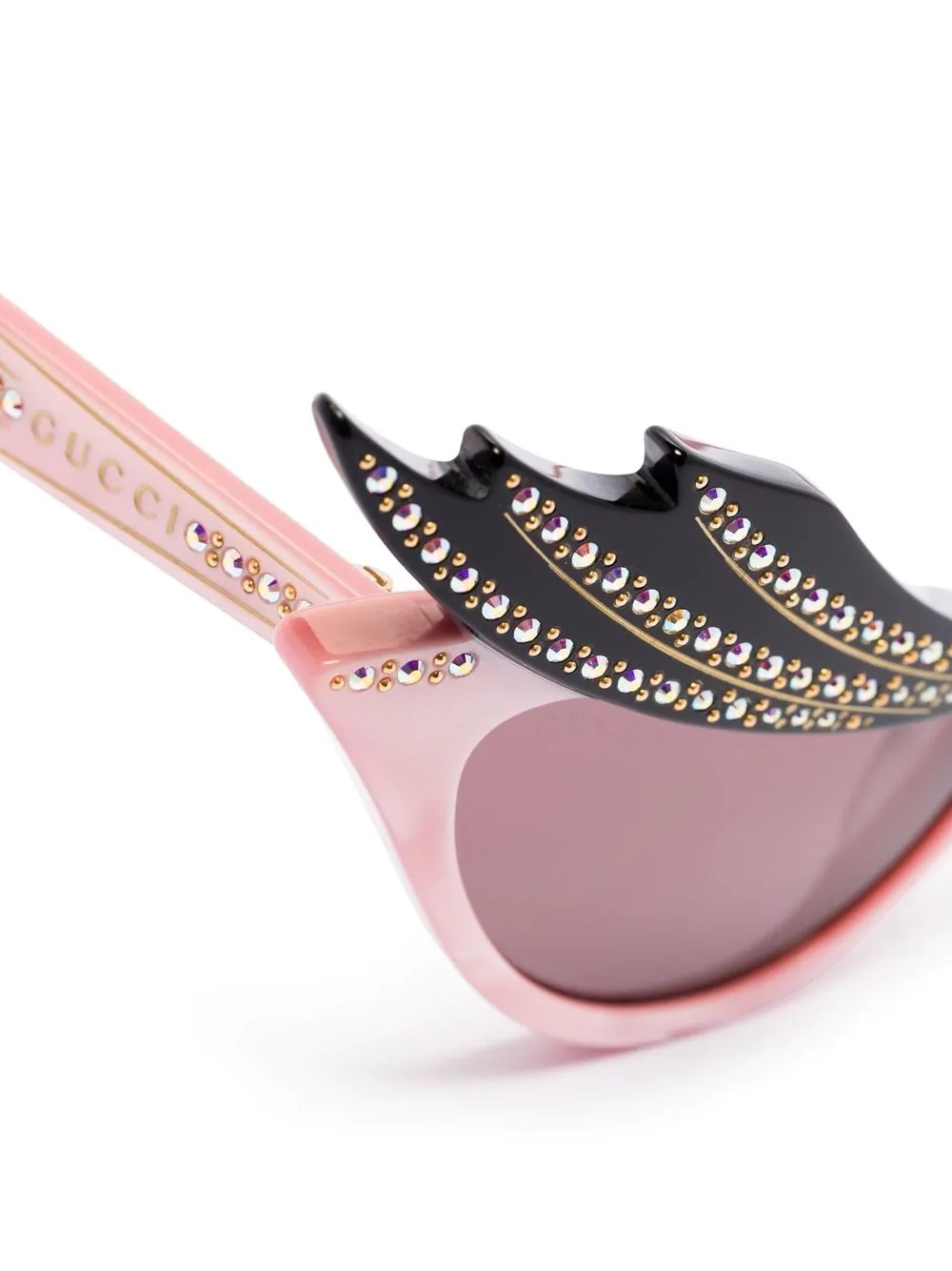 cat-eye crystal studded sunglasses - 3