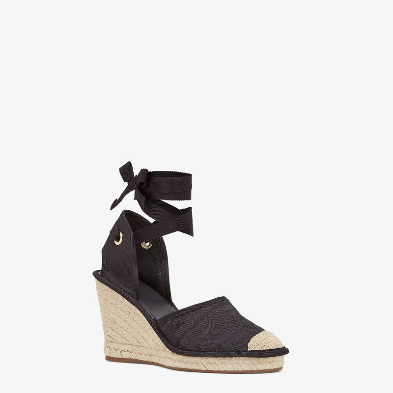 FENDI Black canvas espadrilles outlook