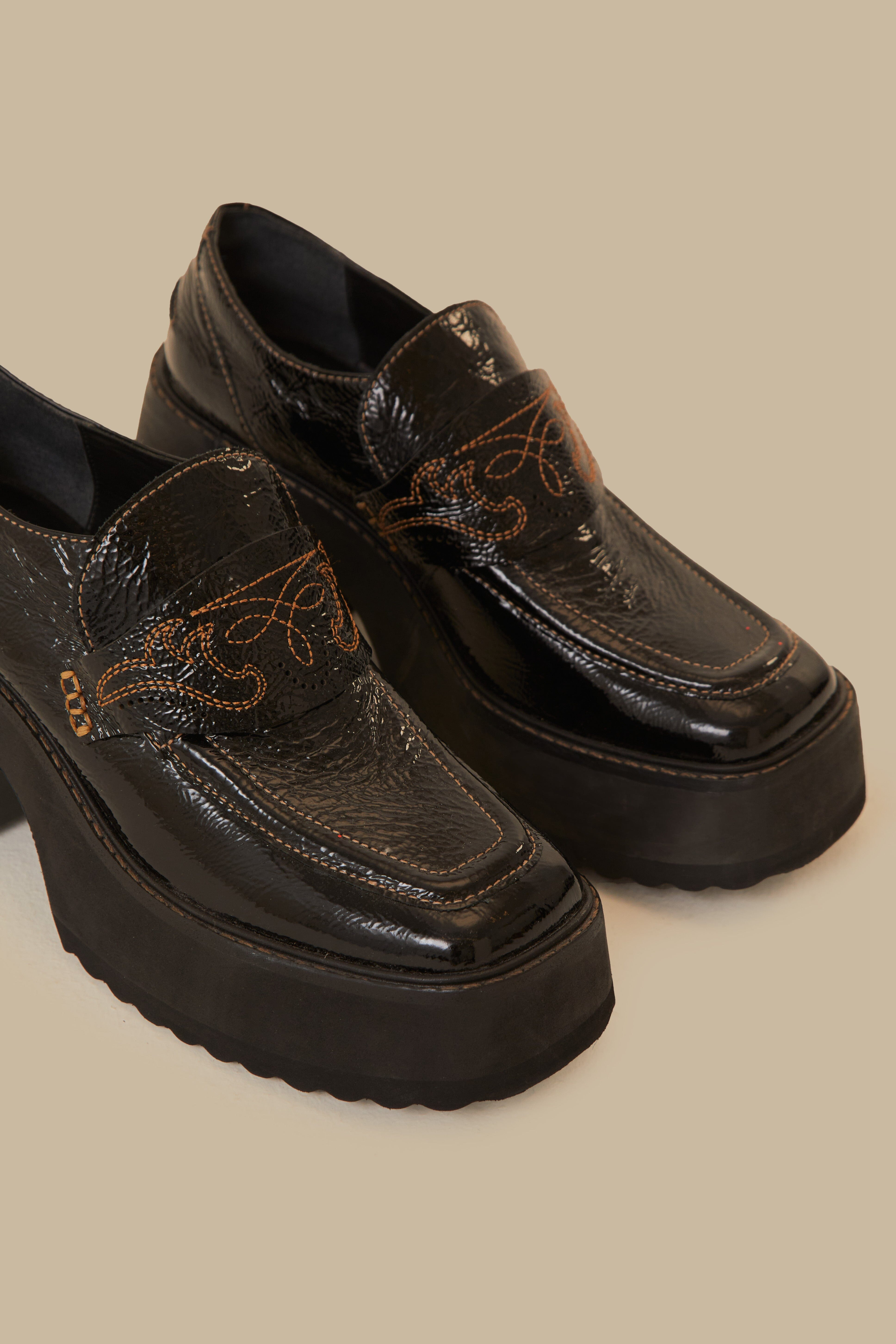 Black Platform Loafer - 3