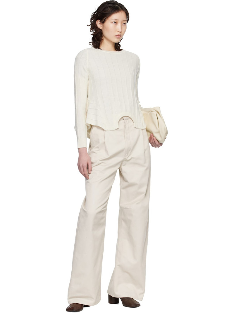 MM6 Maison Margiela Off-White Upside Down Sweater outlook