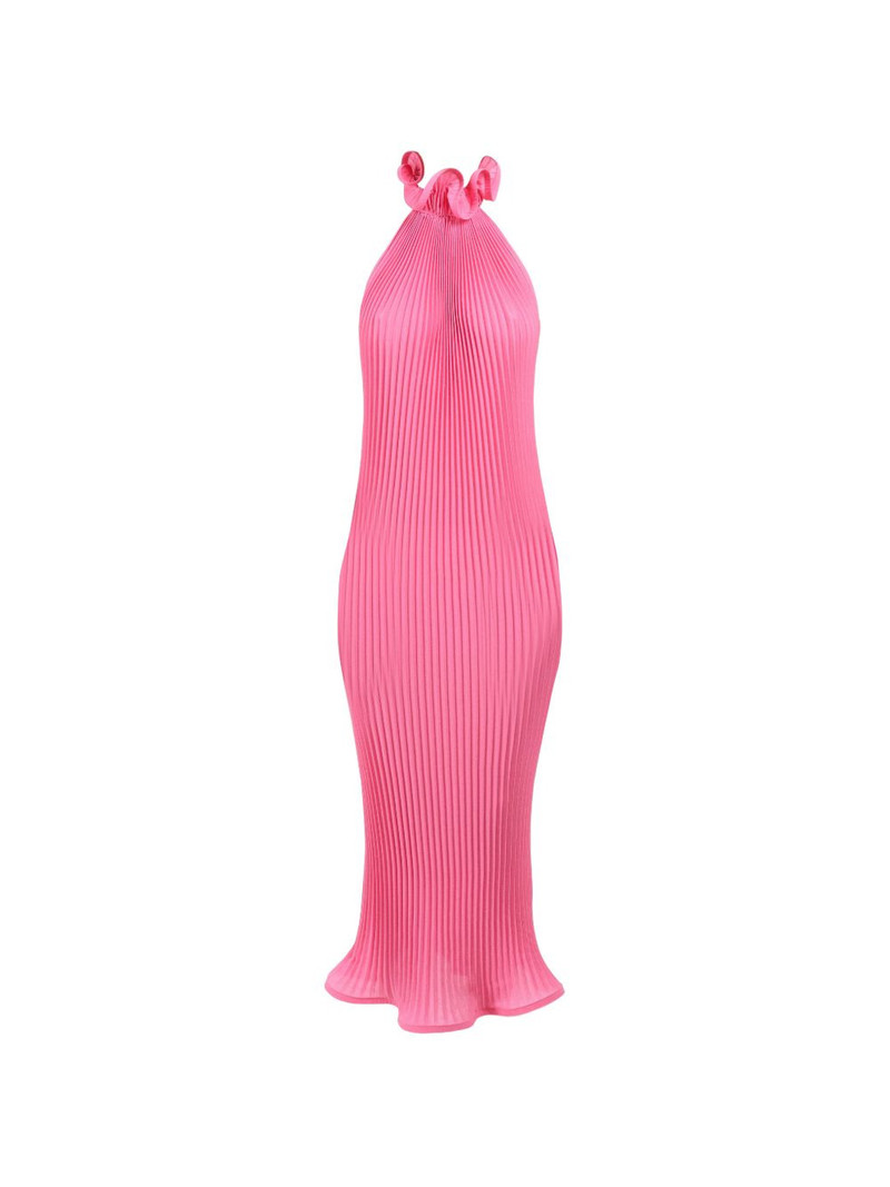 pleated turtleneck maxi dress 1