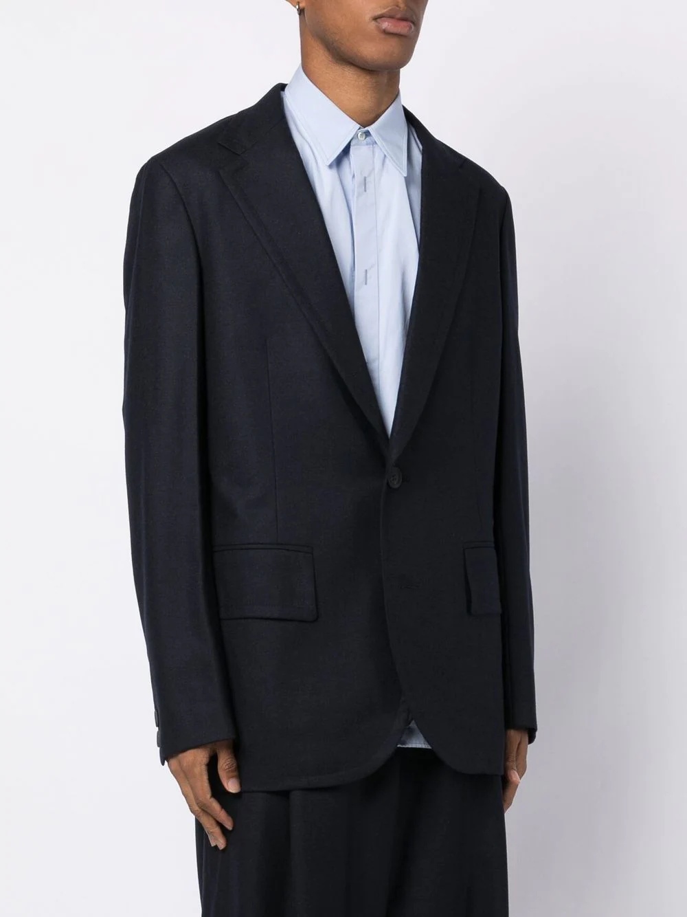 contrast-panel single-breasted blazer - 3