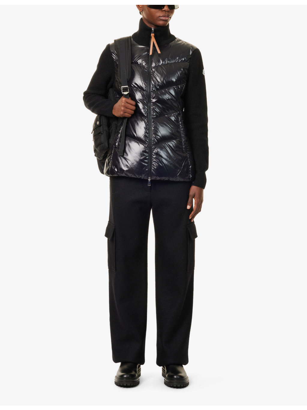 Knitted high-neck slim-fit shell-down jacket - 2