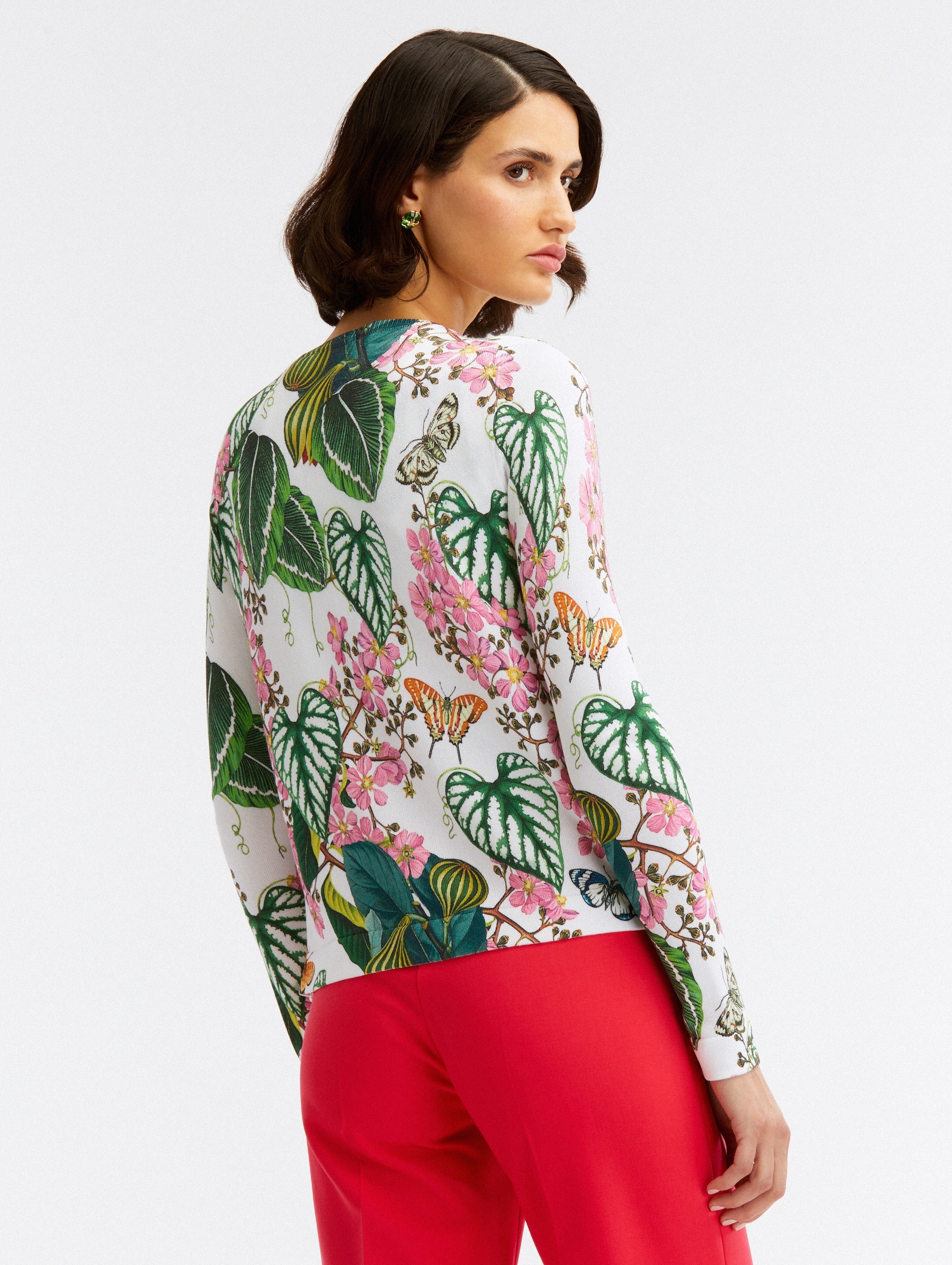 MIXED BOTANICAL PRINTED CARDIGAN - 4