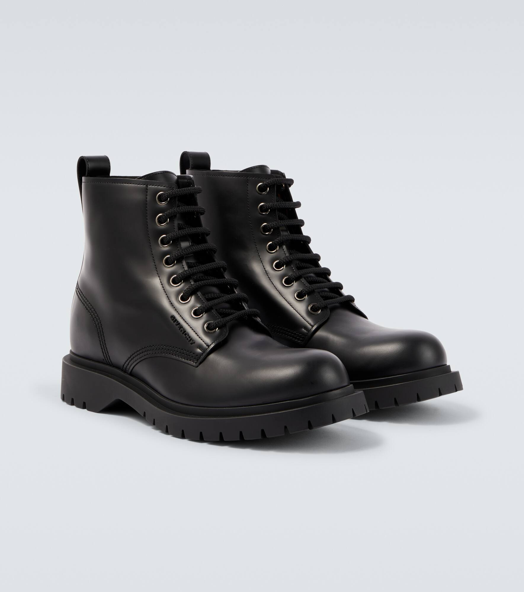 Leather lace-up boots - 5