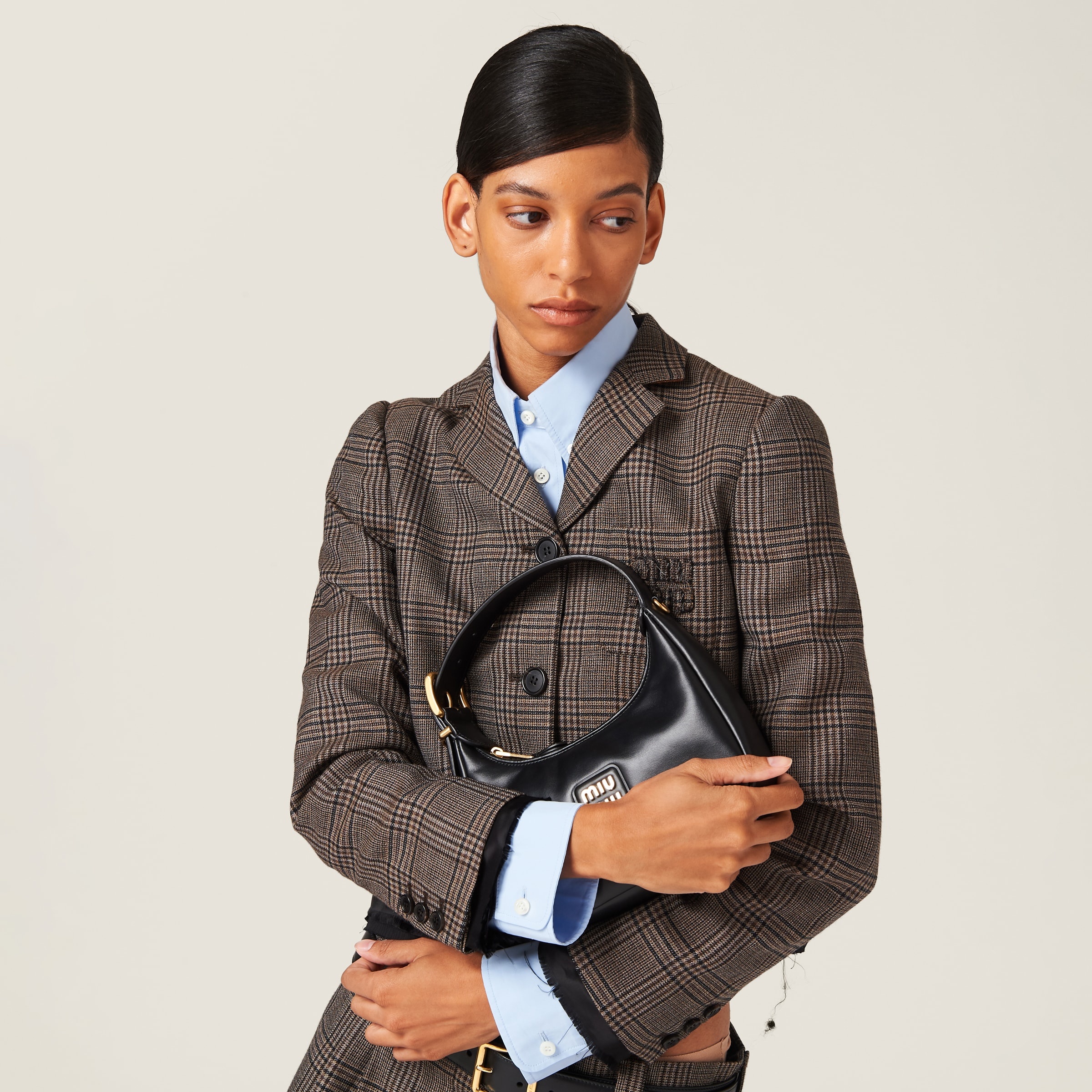 ジャケット MiuMiu | Single-breasted check lame jacket Miu Miu Single-breasted check lamé jacket - ShopStyle
