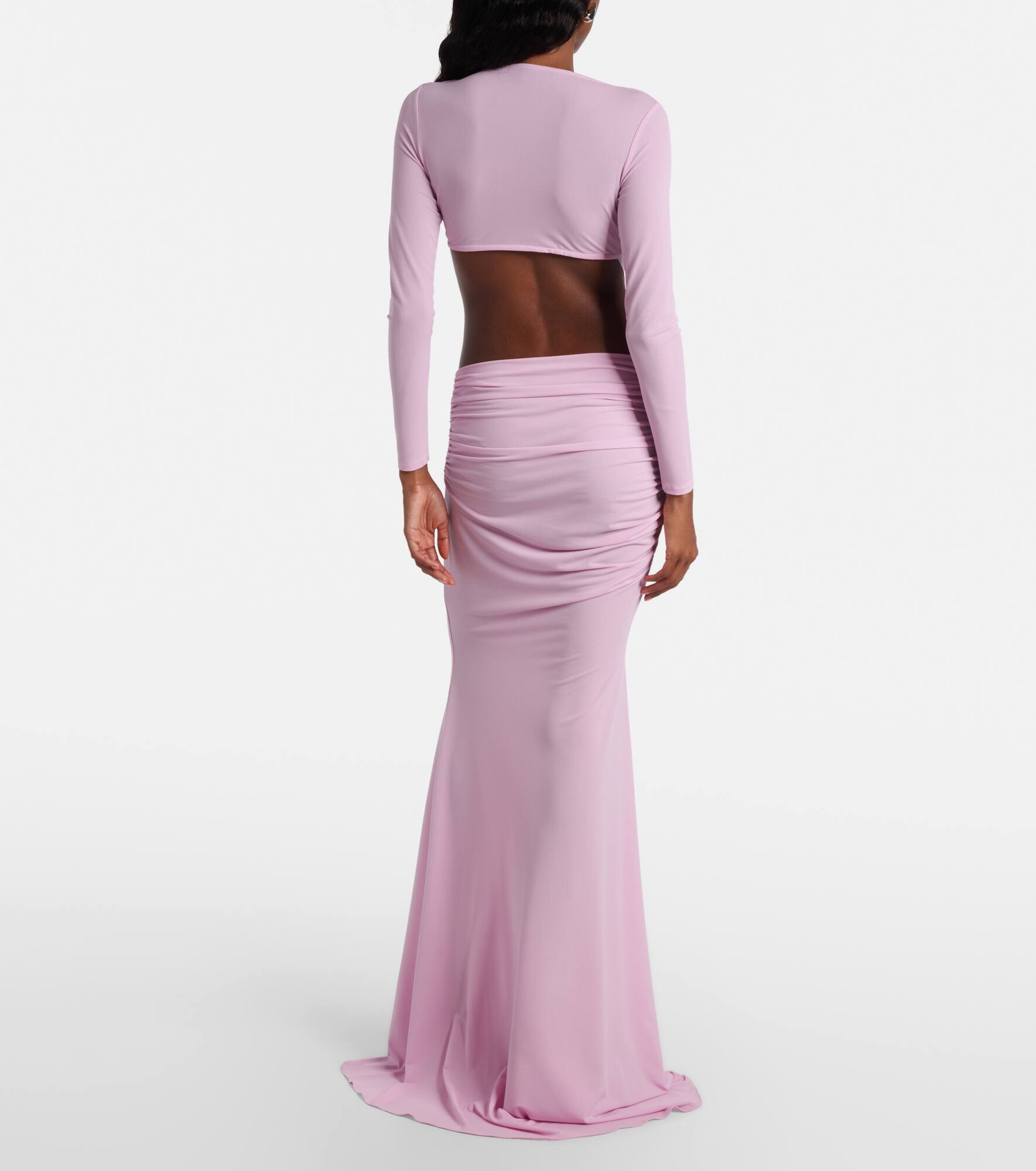 Gathered crêpe jersey gown - 3