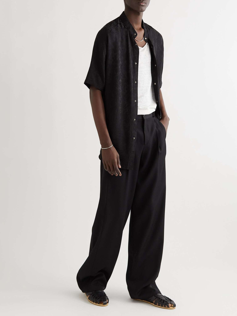 SAINT LAURENT Woven Leather and Raffia Sandals outlook
