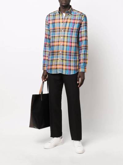 Etro check-print linen shirt outlook