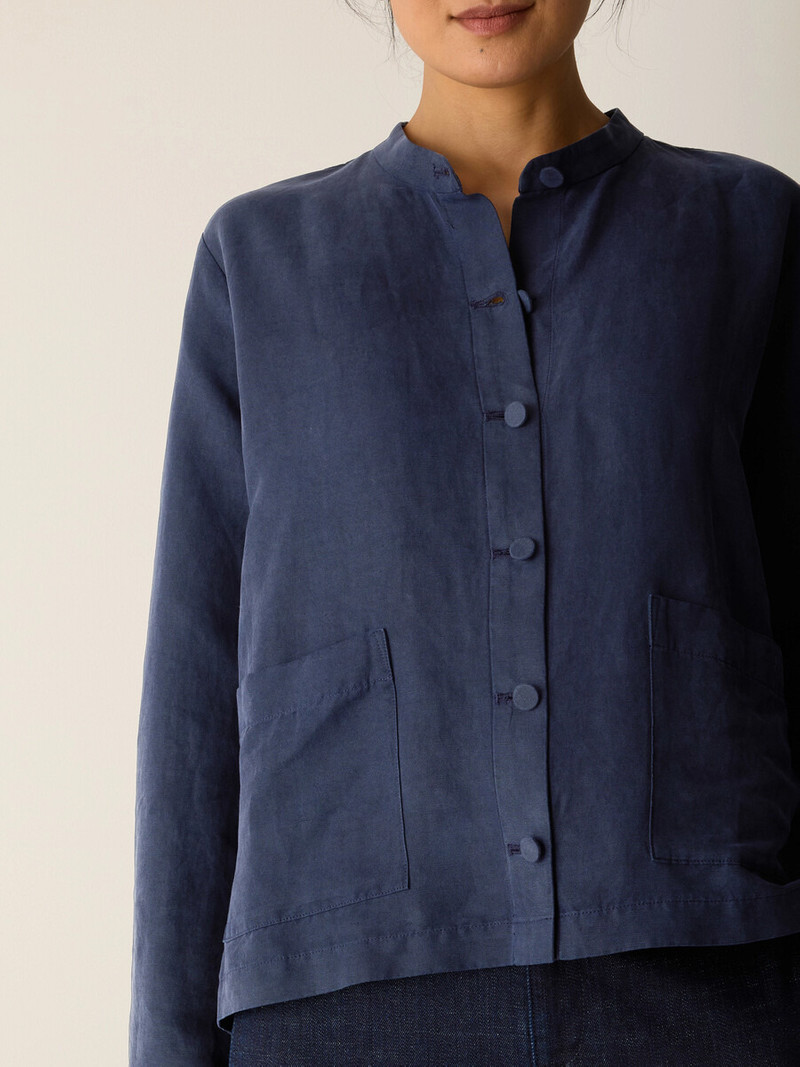 Linen Silk Twill Shirt Jacket 5