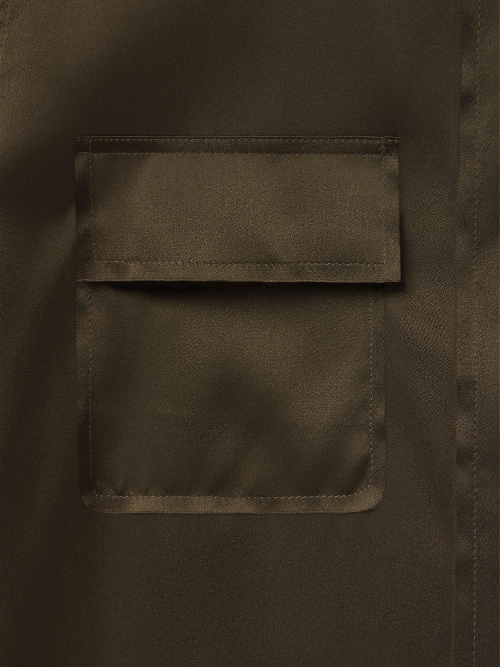 Raw Edge Double Pocket Shirt in Rich Military - 3