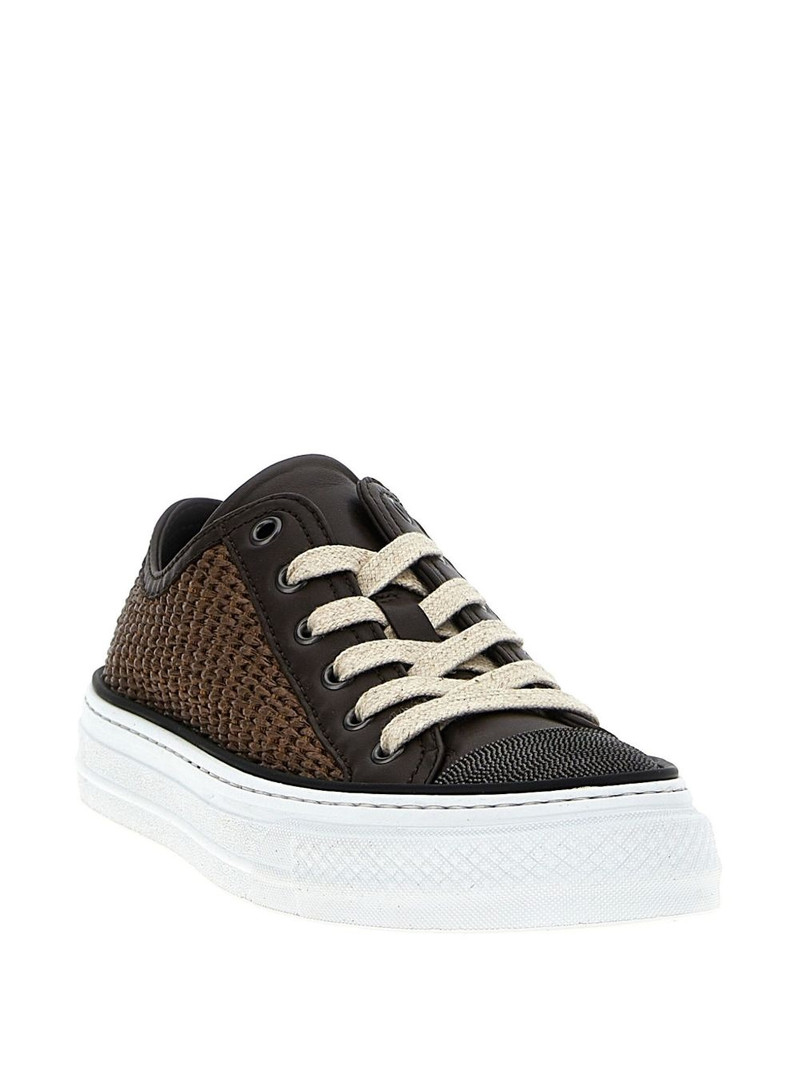 Brunello Cucinelli woven-panel sneakers outlook