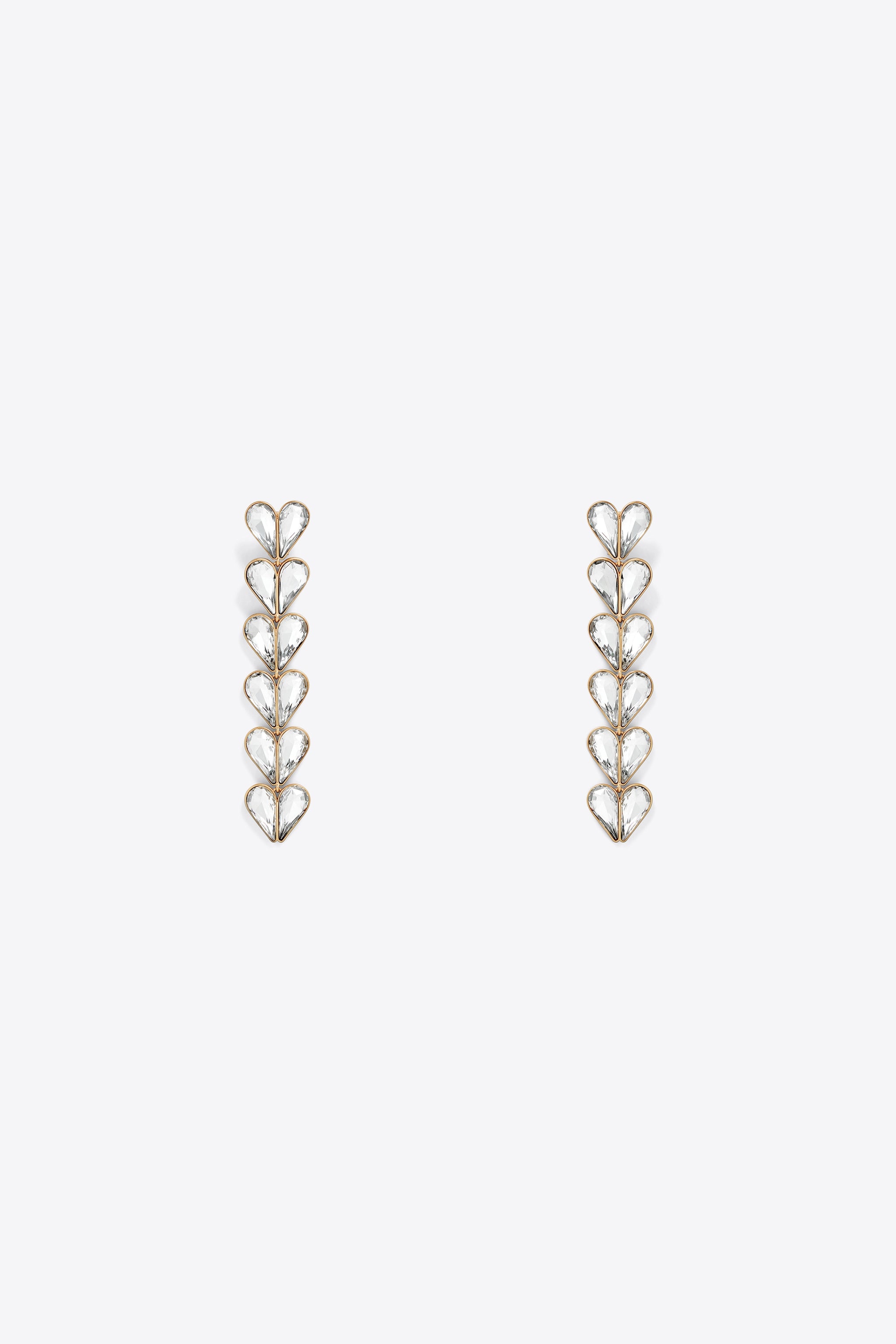 CRYSTAL HEART DROP EARRINGS - 1