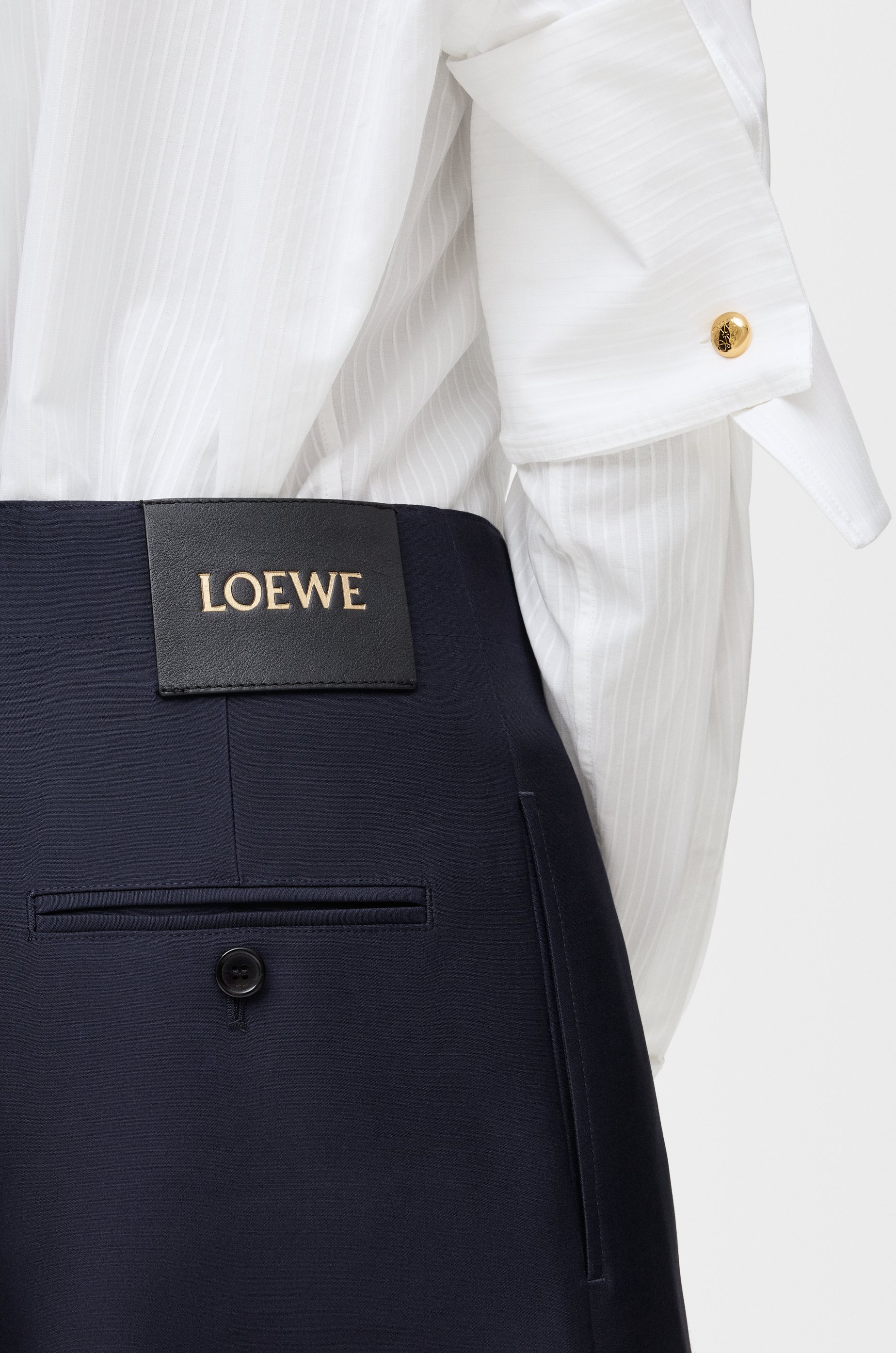 Belted trousers in wool and silk - 5