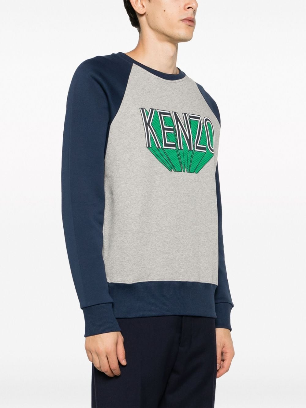 logo-print panelled sweatshirt - 3